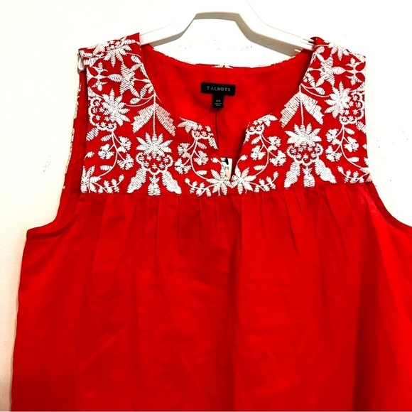 2/$30 Talbots - Floral Embroidered Sleeveless Top - Picture 4 of 8